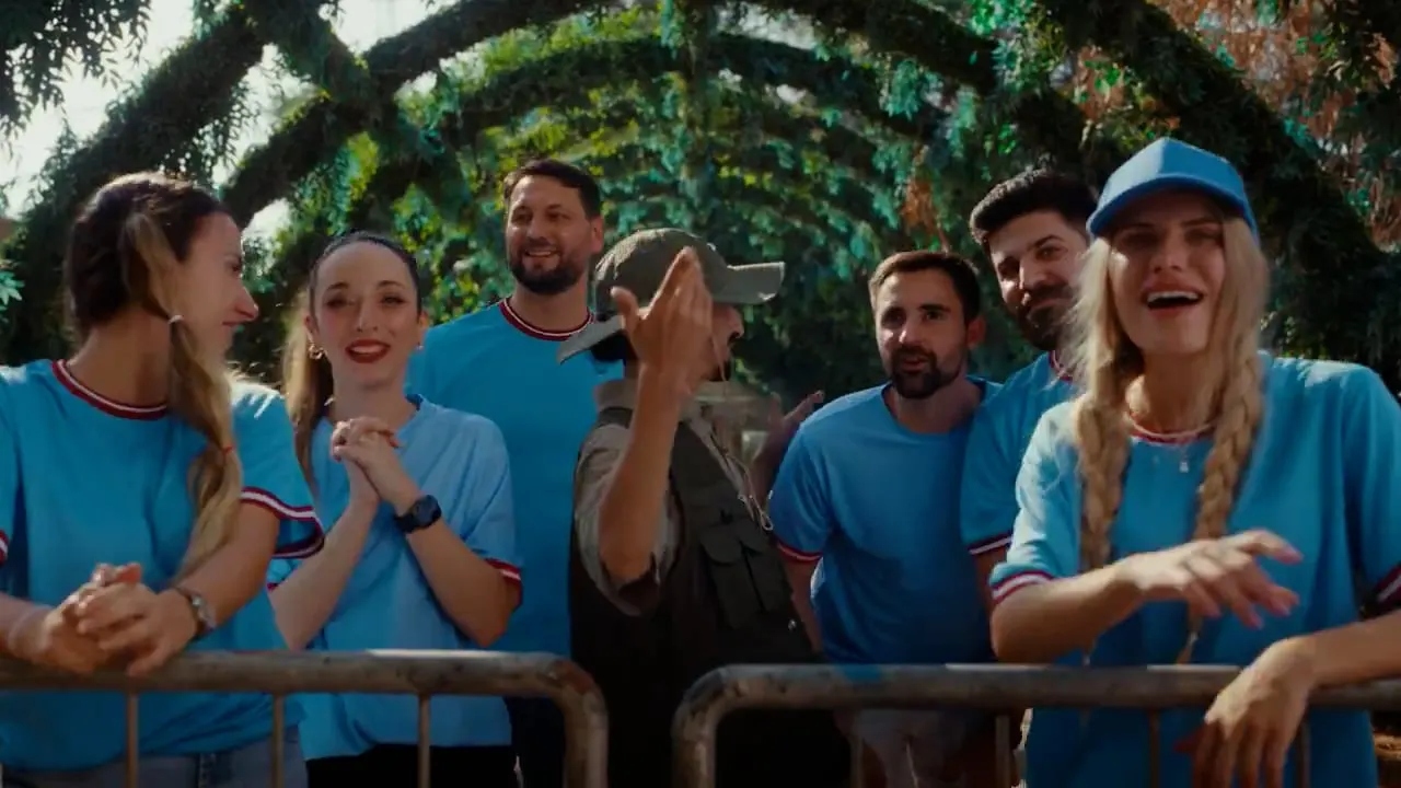Group of background performers in a published entertainment campaign